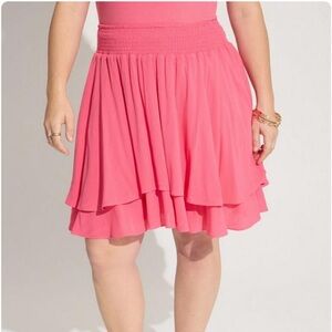 Torrid Size 2x Pink Flowy Tiered Summer Skirt NWT